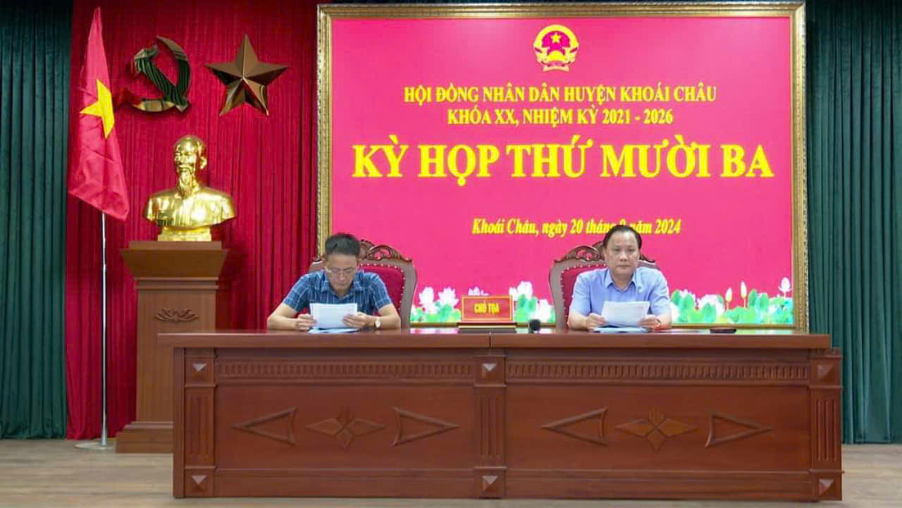 HĐND huyện Khoái Châu tổ chức kỳ họp thứ Mười ba (Kỳ họp chuyên đề) HĐND huyện khoá XX, nhiệm kỳ 2021-2026