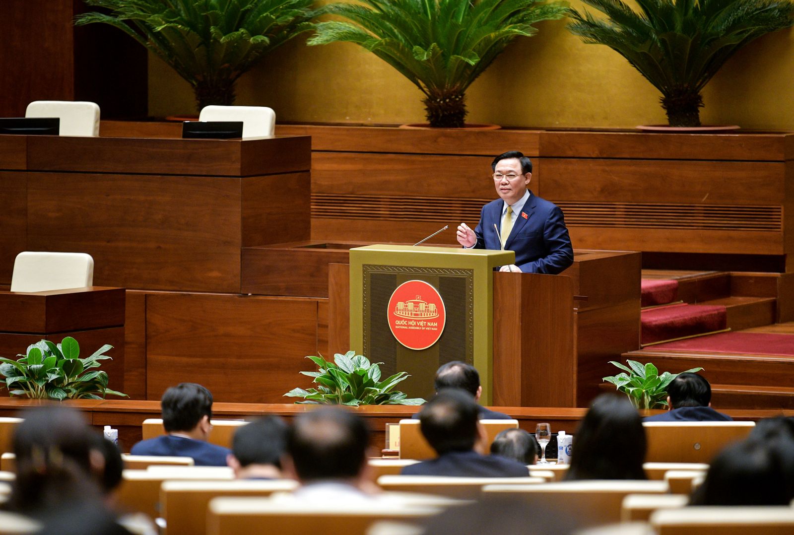 Chủ tịch Quốc hội Vương Đình Huệ tham dự Lễ phát động thi đua hướng tới kỷ niệm 80 năm Ngày Tổng tuyển cử đầu tiên bầu Quốc hội Việt Nam