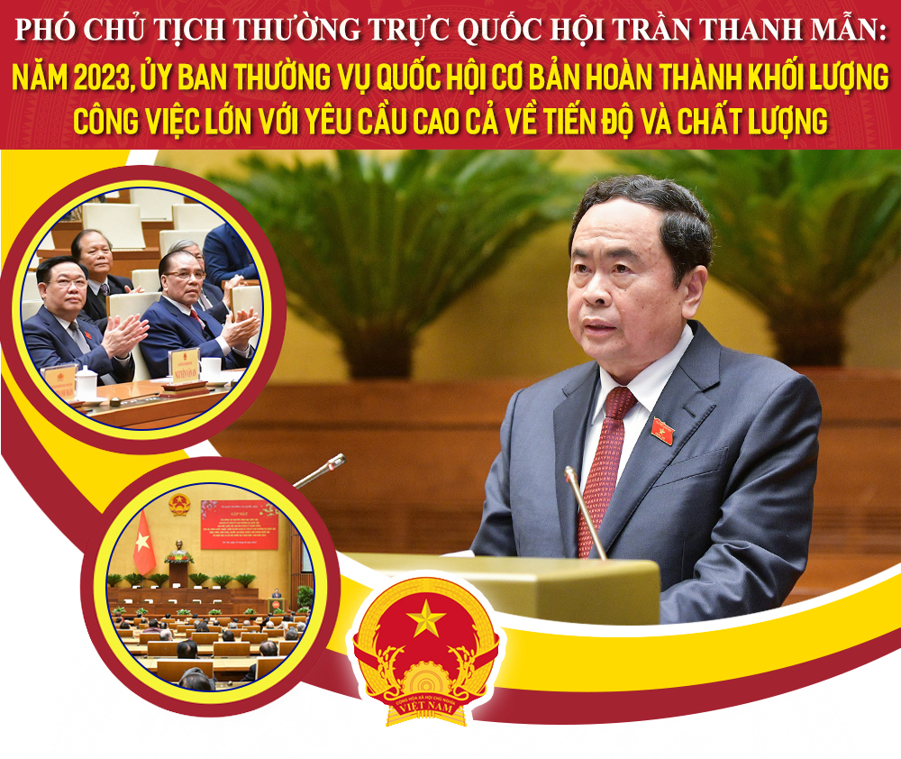 PHÓ CHỦ TỊCH THƯỜNG TRỰC QUỐC HỘI TRẦN THANH MẪN: NĂM 2023, ỦY BAN THƯỜNG VỤ QUỐC HỘI CƠ BẢN HOÀN THÀNH KHỐI LƯỢNG CÔNG VIỆC LỚN VỚI YÊU CẦU CAO CẢ VỀ TIẾN ĐỘ VÀ CHẤT LƯỢNG