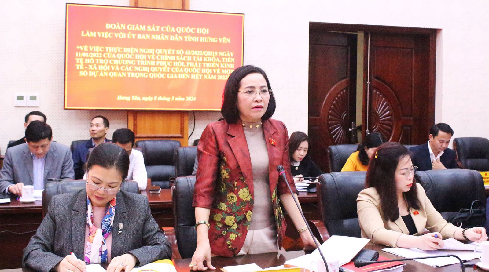 Đoàn giám sát của Quốc hội làm việc với UBND tỉnh Hưng Yên về thực hiện Nghị quyết số 43/2022/QH15